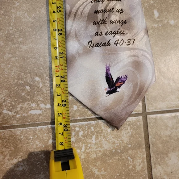 Men's Eagle Print Tie - Picture 5 of 5